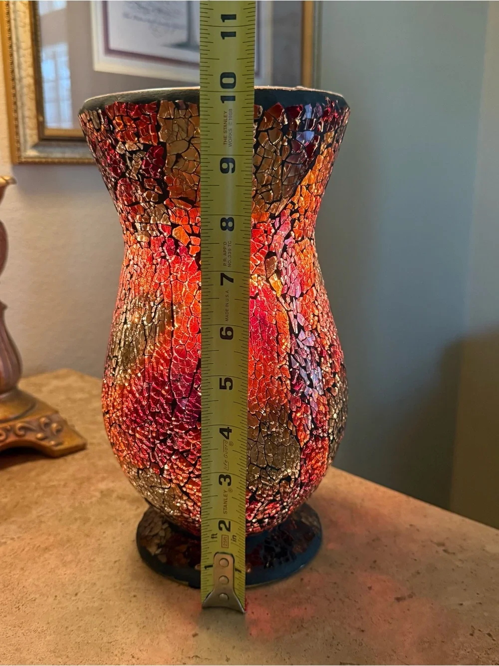 Crackle Glass Mosaic Accent Lamp